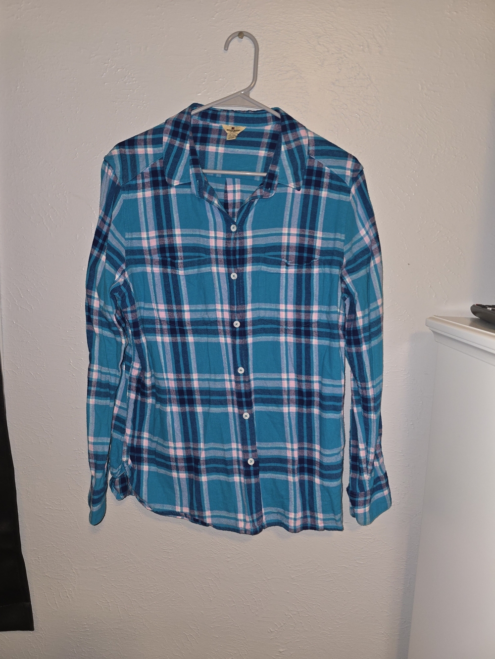 Woolrich Teal and Navy Plaid Button-Down Shirt